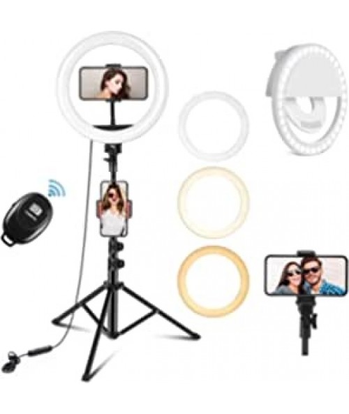 peHeShe 10 Inch Selfie Ring Light with Tripod Stand.
