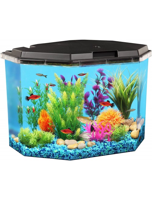 Koller Products 6.5-Gallon Aquarium Kit with Power Filter and LED Lighting