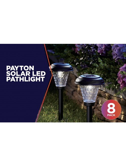 Moonrays 91381 Black Payton Solar LED Plastic Path Light