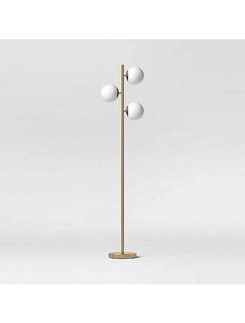 Globe Track Tree Floor Lamp White and Brass - Project 62