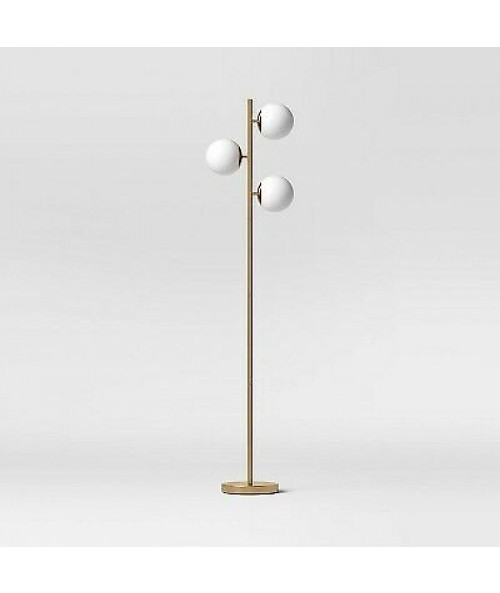 Globe Track Tree Floor Lamp White and Brass - Project 62